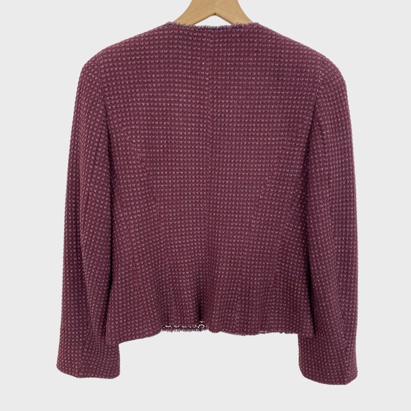 Weekend Max Mara Purple Fringe Trim Blazer Jacket US size 6 - Picture 4 of 7